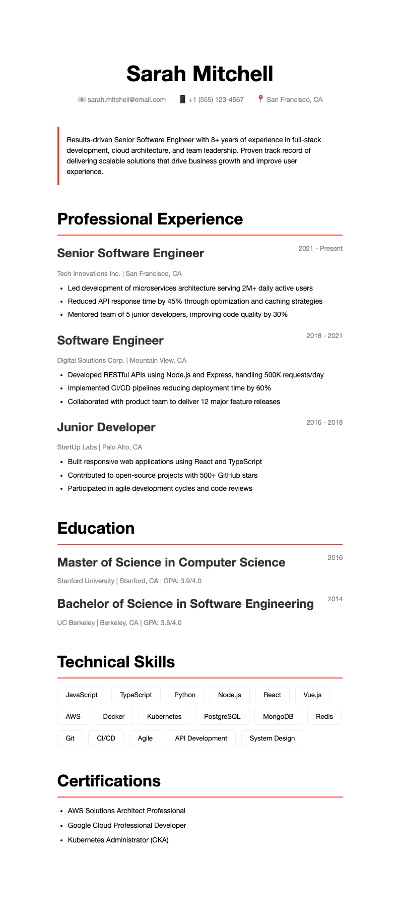 Modern minimalist resume - Contemporary Resume with minimalist design and structured layout. Ideal for tech-savvy professionals showcasing modern typography and visual hierarchy.